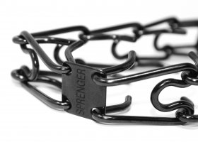 Herm Sprenger Black Stainless Steel Prong Collar with Swivel