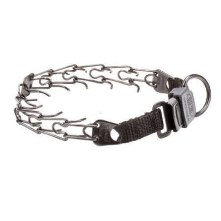 Herm Sprenger Black Stainless Steel Prong Collar with Quick Release Buckle