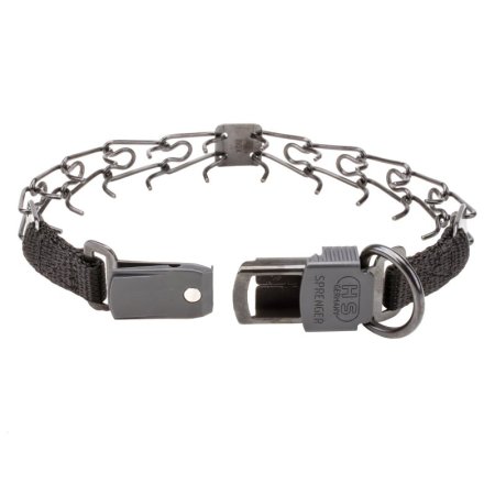 Herm Sprenger Black Stainless Steel Prong Collar with Quick Release Buckle