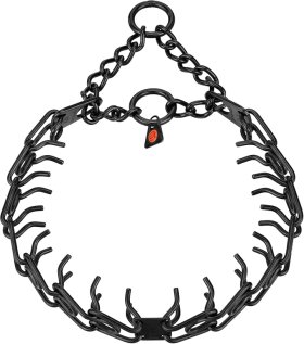 Herm Sprenger Black Stainless Steel ULTRA-PLUS Training Collar with swivel and ring, short version, 3.0 mm , 50 cm (20")