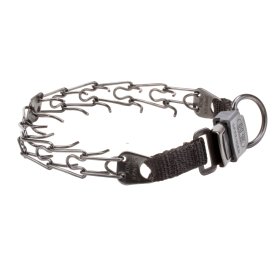 Herm Sprenger Black Stainless Steel Prong Collar with Quick Release Buckle