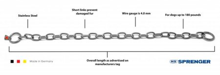 Herm Sprenger Stainless Steel Short Link Fur Saver 3 mm