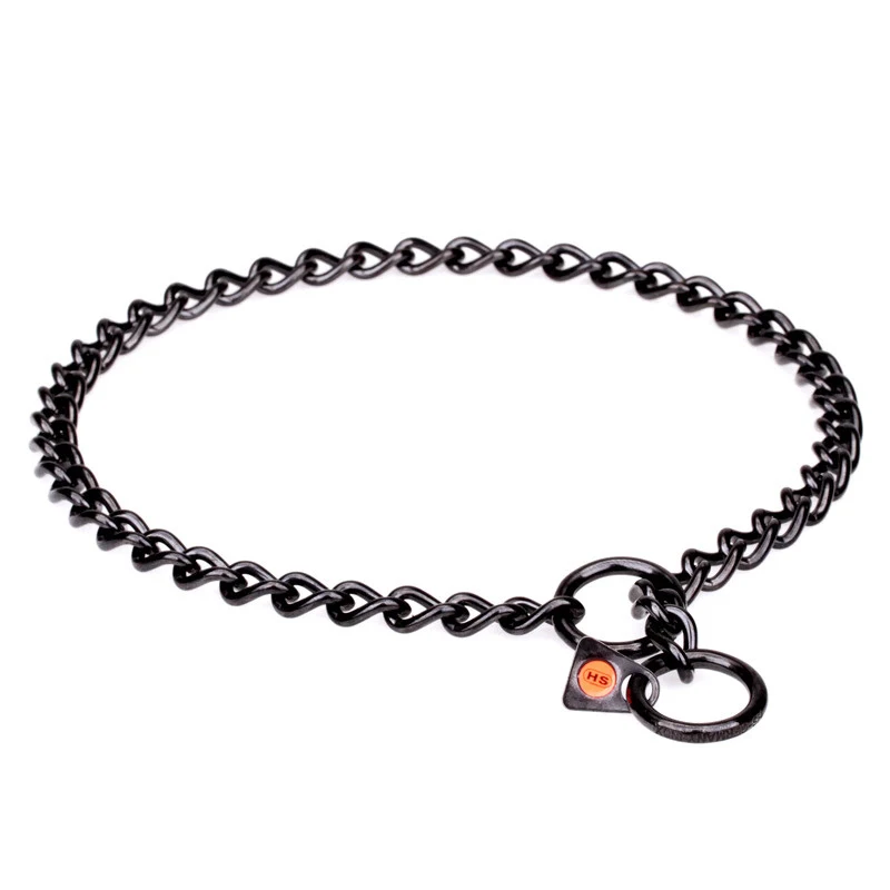 Herm Sprenger Black Stainless Steel Short Link Chain Collar 3 mm