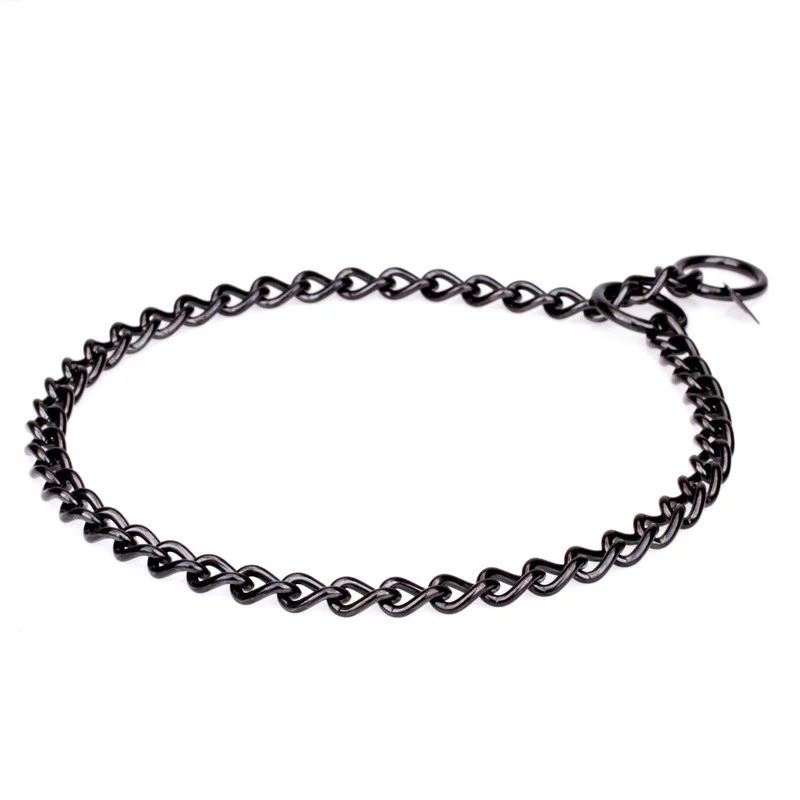 Herm Sprenger Black Stainless Steel Short Link Chain Collar 3 mm