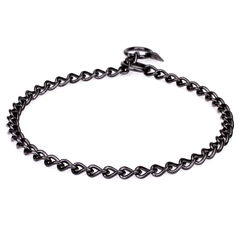 Herm Sprenger Black Stainless Steel Short Link Chain Collar 3 mm