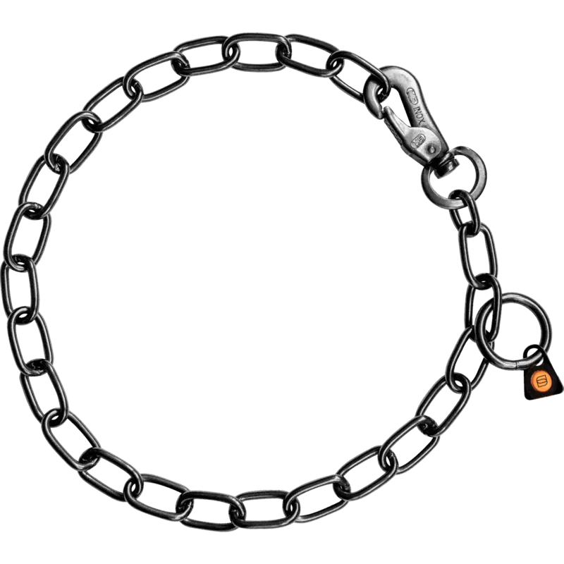 Herm Sprenger Black Stainless Steel Short Link Chain Collar 3 mm