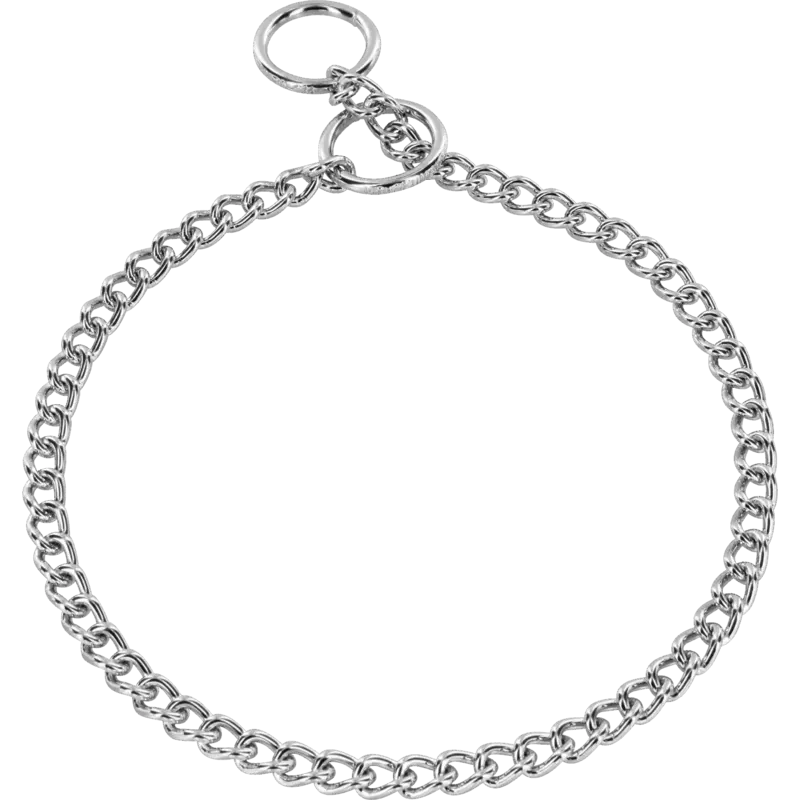 Herm Sprenger Chrome Plated Dog Collar Small Chain Links Round Narrow 3mm