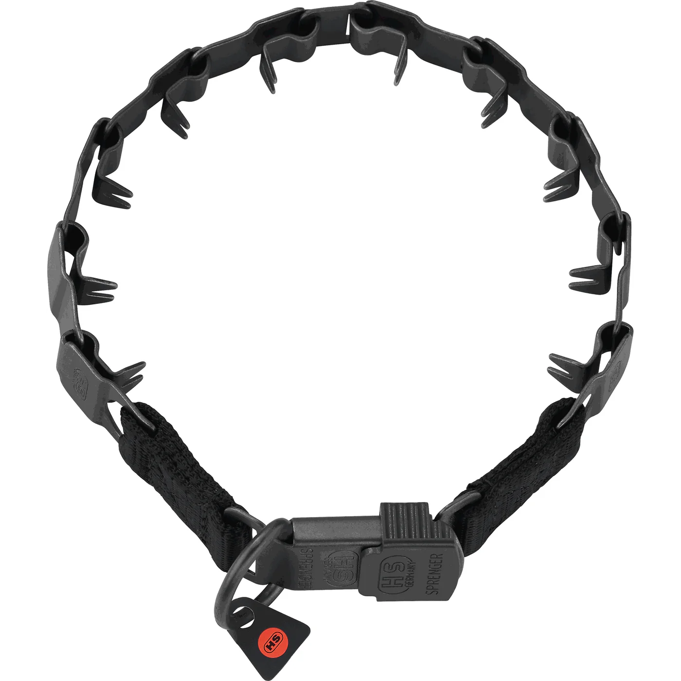 Herm Sprenger Black Stainless Steel Neck Tech Prong Collar with Click-Clock Buckle