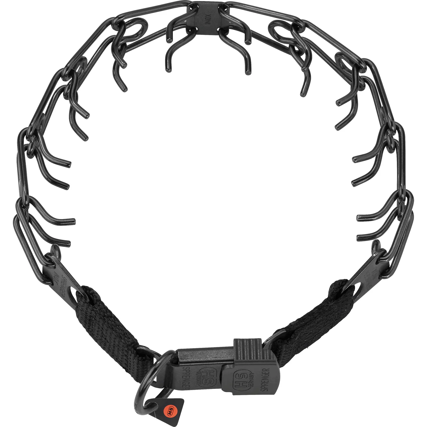 Herm Sprenger Black Stainless Steel Prong Collar with Quick Release Buckle