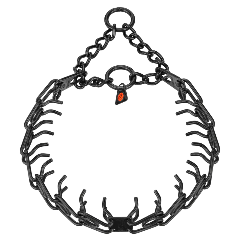 Herm Sprenger Black Stainless Steel ULTRA-PLUS Training Collar with 2 rings, short version, 3.0 mm, 50 cm (20")