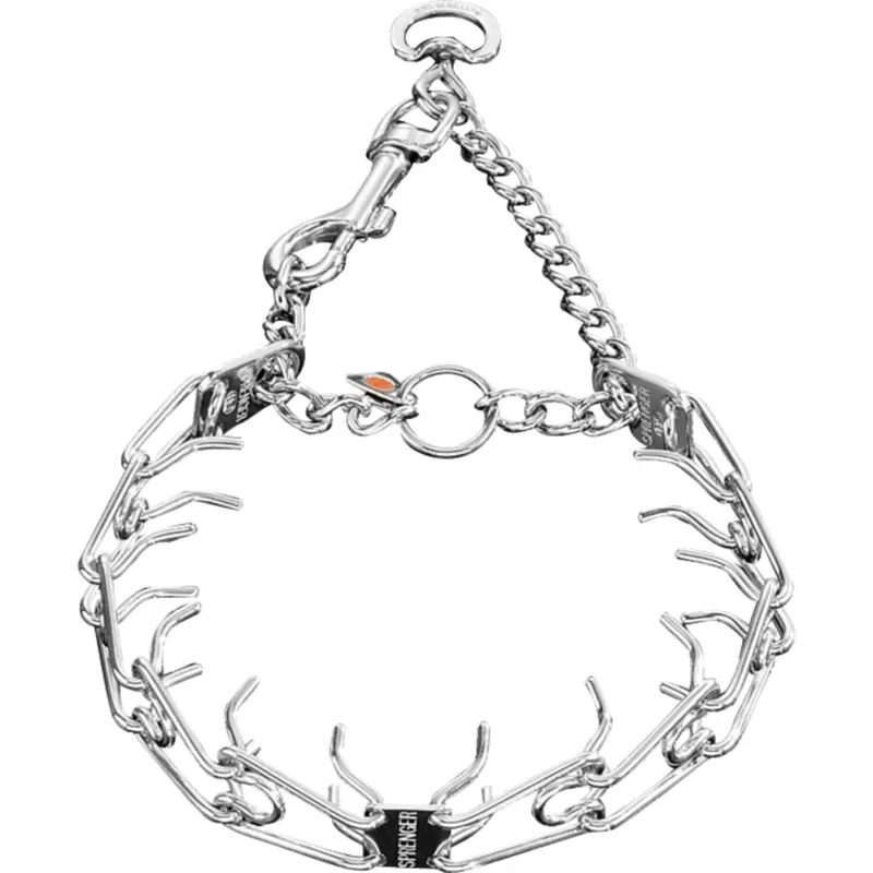 ULTRA-PLUS Training Collar with Center-Plate and Assembly Chain - Stainless steel 3.2 mm 57cm (22in)