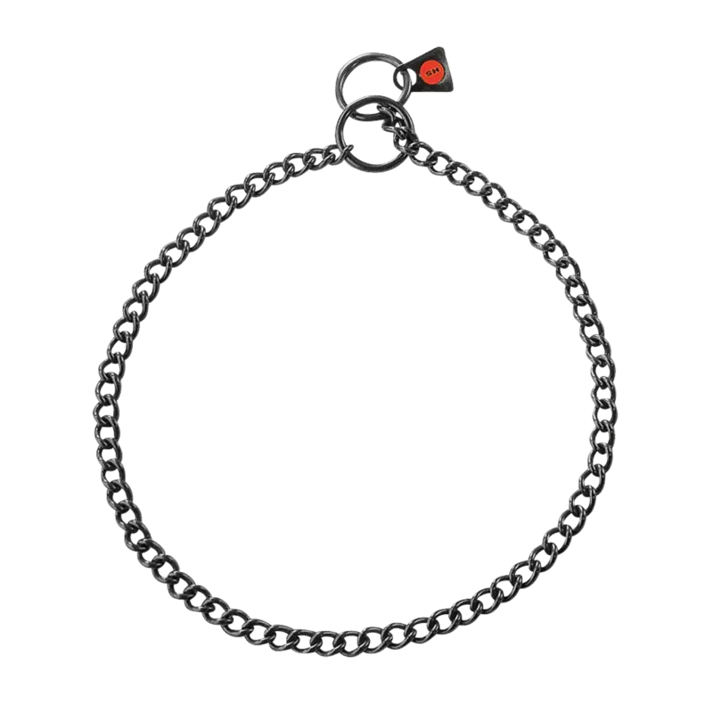 Herm Sprenger Black Stainless Steel Short Link Chain Collar 2 mm